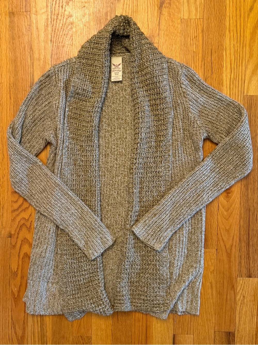 Cozy Shawl Collar Open Front Sweater Cardigan - Gray - Faded Glory
